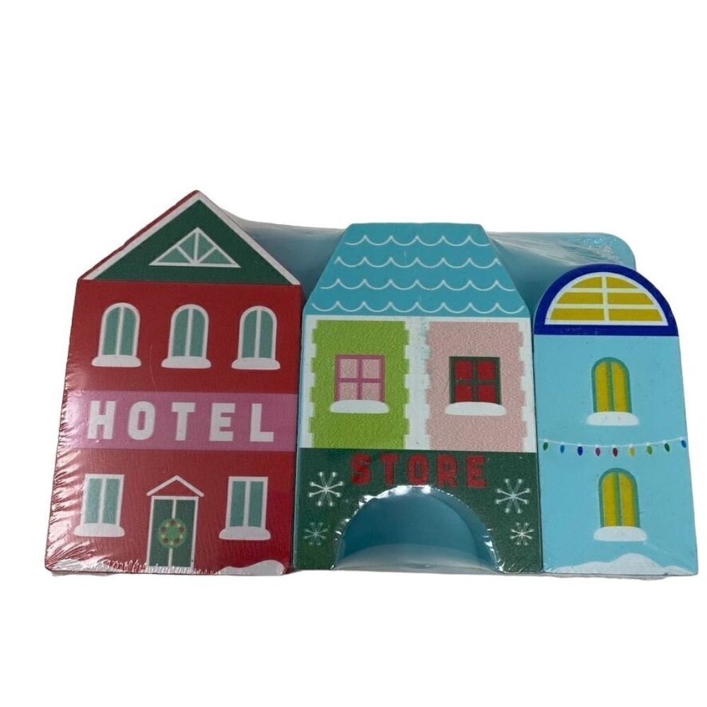 Wood Block Buildings Pretend Play